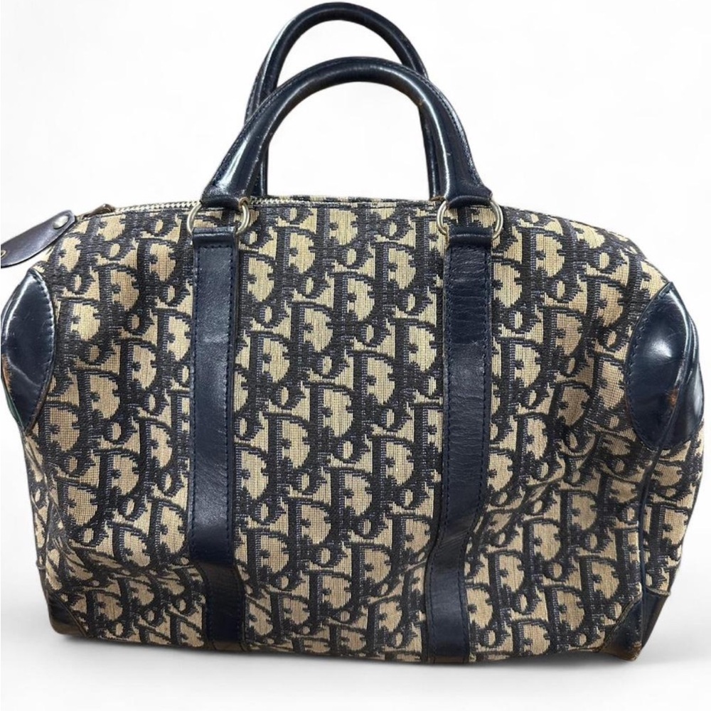 Vintage Dior Oblique Trotter Small Tote Bag Purse